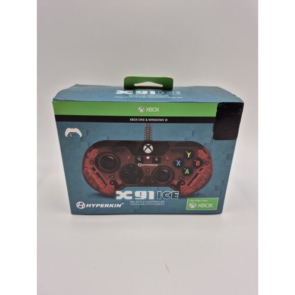 Hyperkin X91 Ice Ice Ruby Red Wired Xbox One/Windows 10 Controller New Sealed